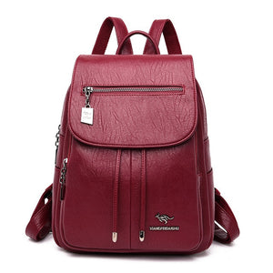 New High Quality Leather Women Backpack...