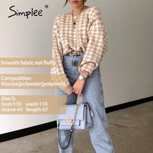 Load image into Gallery viewer, Simplee Women geometric khaki knitted winter sweater.
