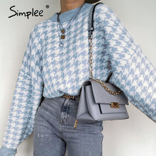 Load image into Gallery viewer, Simplee Women geometric khaki knitted winter sweater.
