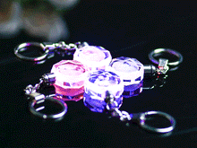 Load image into Gallery viewer, Octagonal Crafts LED Crystal Keychain..
