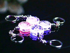 Octagonal Crafts LED Crystal Keychain..