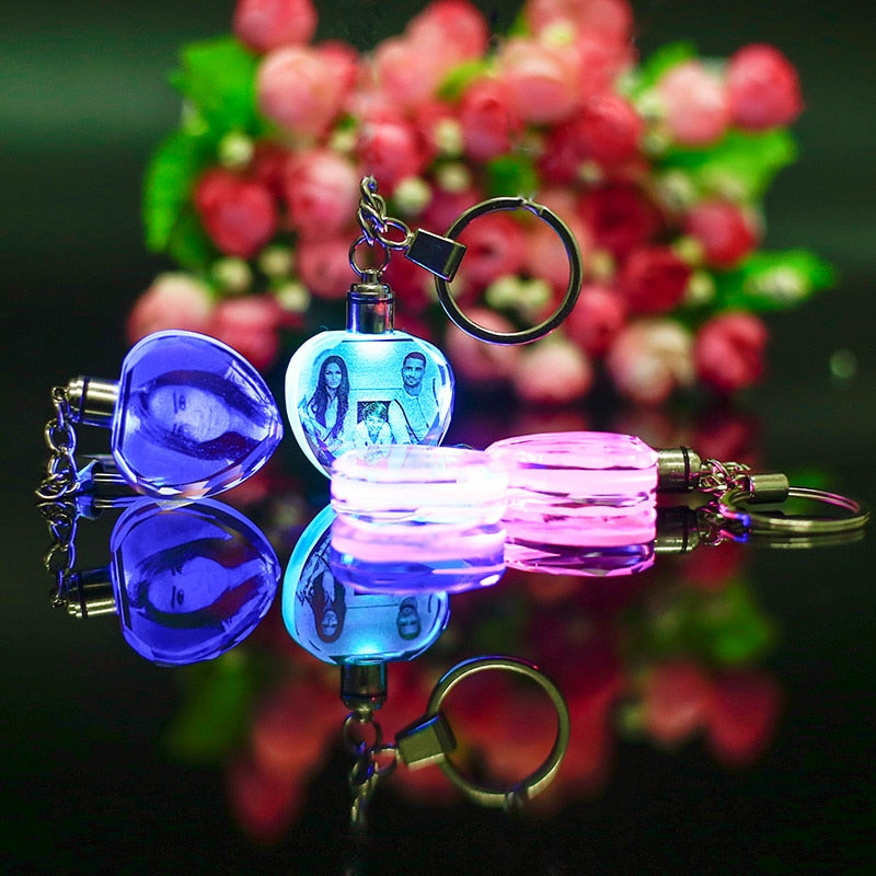 Octagonal Crafts LED Crystal Keychain..