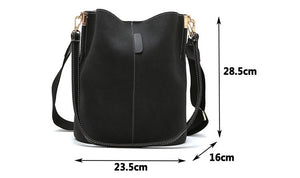 Women large capacity PU Leather Bucket Shoulder Bag....