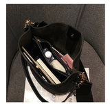 Women large capacity PU Leather Bucket Shoulder Bag....