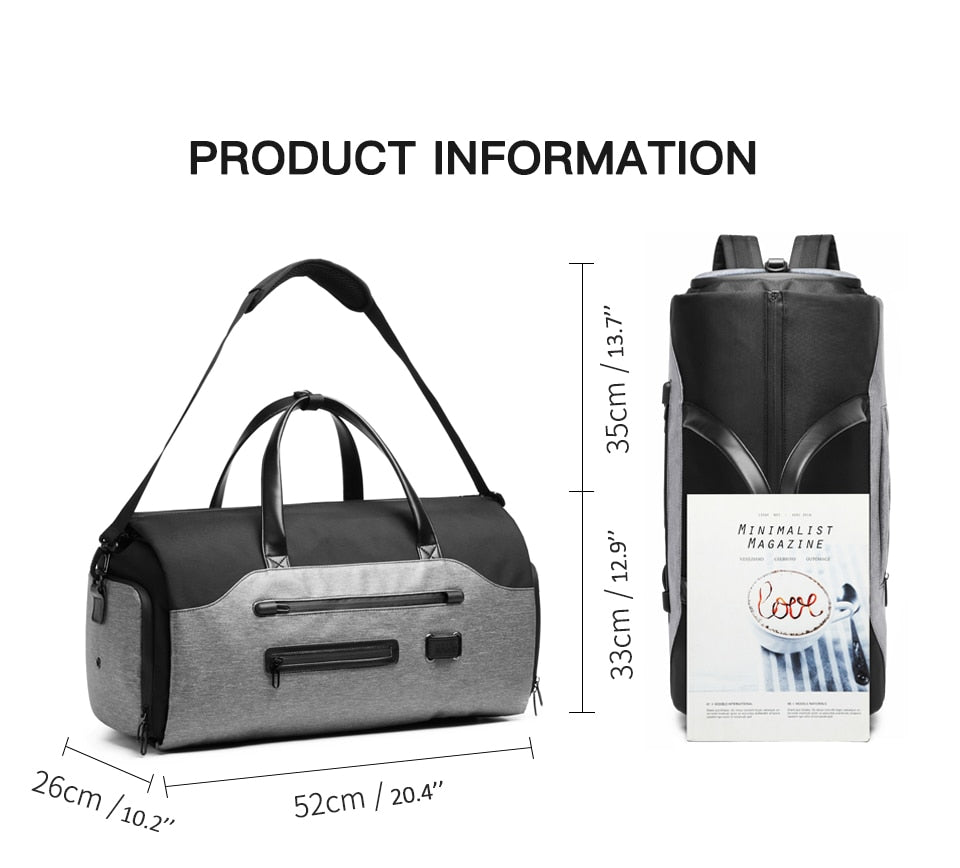 OZUKO Multifunction Men Waterproof Travel Bag...