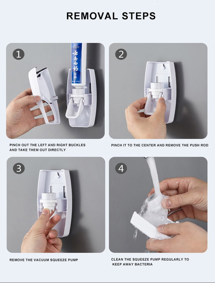 Automatic Toothpaste Dispenser Wall Mount Dust-proof...