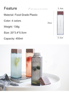 Free BPA Plastic Heat Resistant Square Water Bottle...