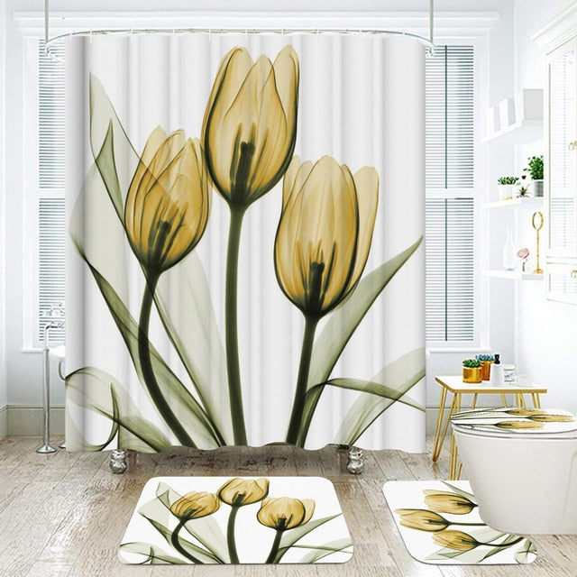 Colorful Tulip Trees Shower Curtain Set....