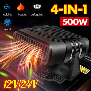 4 IN 1 12V/24V 500W Portable Car Heater