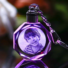 Load image into Gallery viewer, Octagonal Crafts LED Crystal Keychain..

