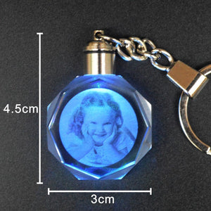 Octagonal Crafts LED Crystal Keychain..